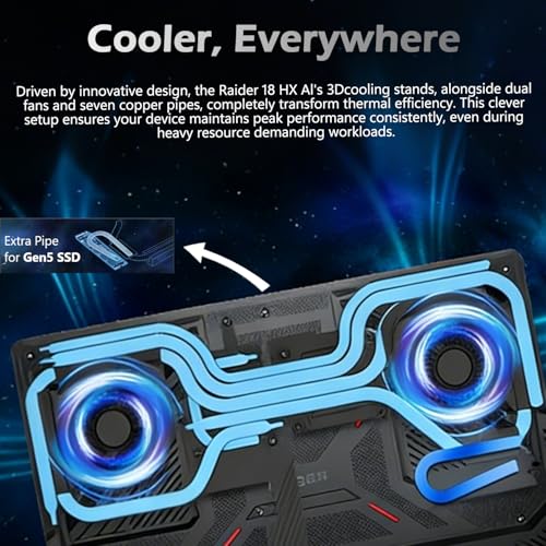 Image of msi Raider 18 HX AI Gaming Laptop, 18 inch UHD+ (3840x2400) 120Hz Mini LED Laptop with Intel Core Ultra 9 285HX, GeForce RTX 5090, 96GB DDR5+4TB SSD, WiFi 7, Independent Heat Dissipation Design