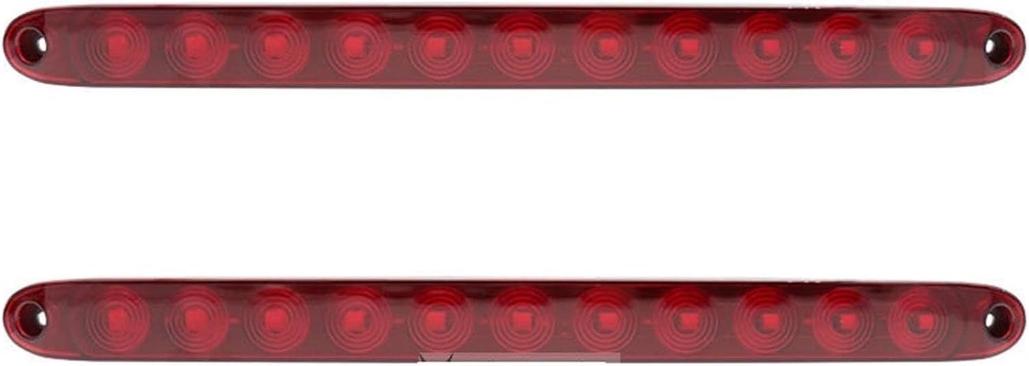 Terza luce di stop Terza lampada da carico posteriore centrale sul tetto della cabina per barra identificativa del rimorchio camion impermeabile(2pcs Red)