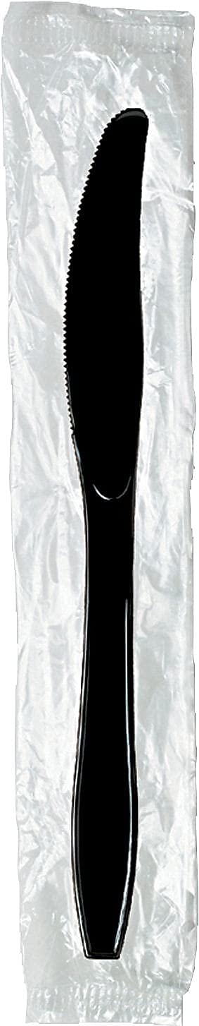 Dixie KH53C7 Individually Wrapped Knives, Plastic, Black, 1000/Carton