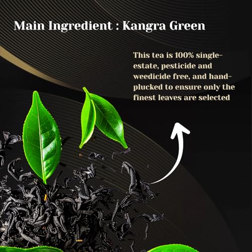Image of Wah Tea Kangra Green Tea Loose Leaf - First Flush, Hand Plucked, Natural 200g (100 Cups) | Weedicide and Pesticide Free
