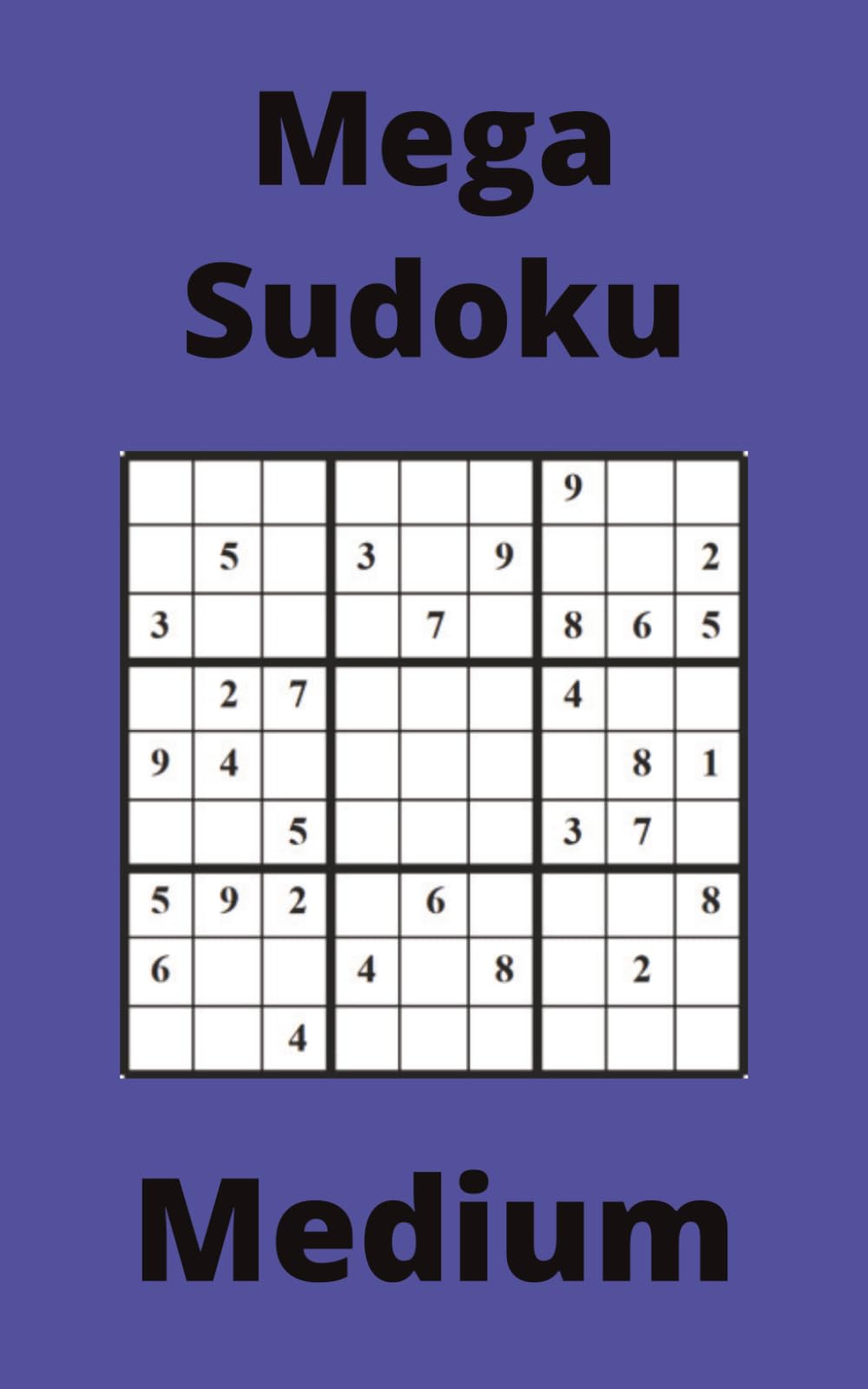 Blue Mega Sudoku Book, 9x9 Puzzles, 50 Pages, 5x8, Medium