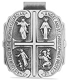 Catholic Visor Clip for Protection While Driving (Four Way Saint Cross)