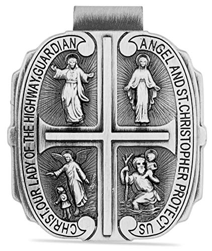 Catholic Visor Clip for Protection While Driving | Makes a Great Gift for Teens and New Drivers | More Than 10 Designs Available