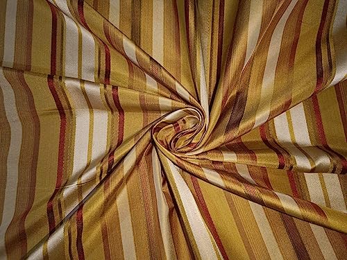 Taffetas de soie à rayures multicolores TAFS60 de 137 cm pour haute couture