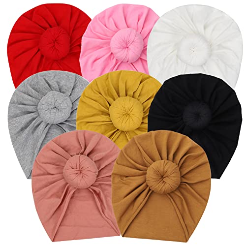 Baby Hats Newborn Baby Girls Turban Hospital Hat Infant Toddler Kid Hat Big Hair Bow Top Knot Head Wrap