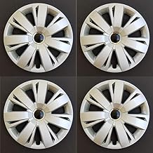 New Wheel Covers Hubcaps Fits 2011-2018 Volkswagen Jetta; 16 Inch; 7 Spoke; Silver Color; Plastic; Set of 4; Spring Steel Clip