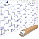 Yohmoe® XXL Jahresplaner 2024 Wandkalender (98x 68 cm) GEROLLT in Poster Größe. Querformat, Lieferung in Rolle - Wandplaner, Jahreskalender, Plakatkalender, Kalender, Groß.