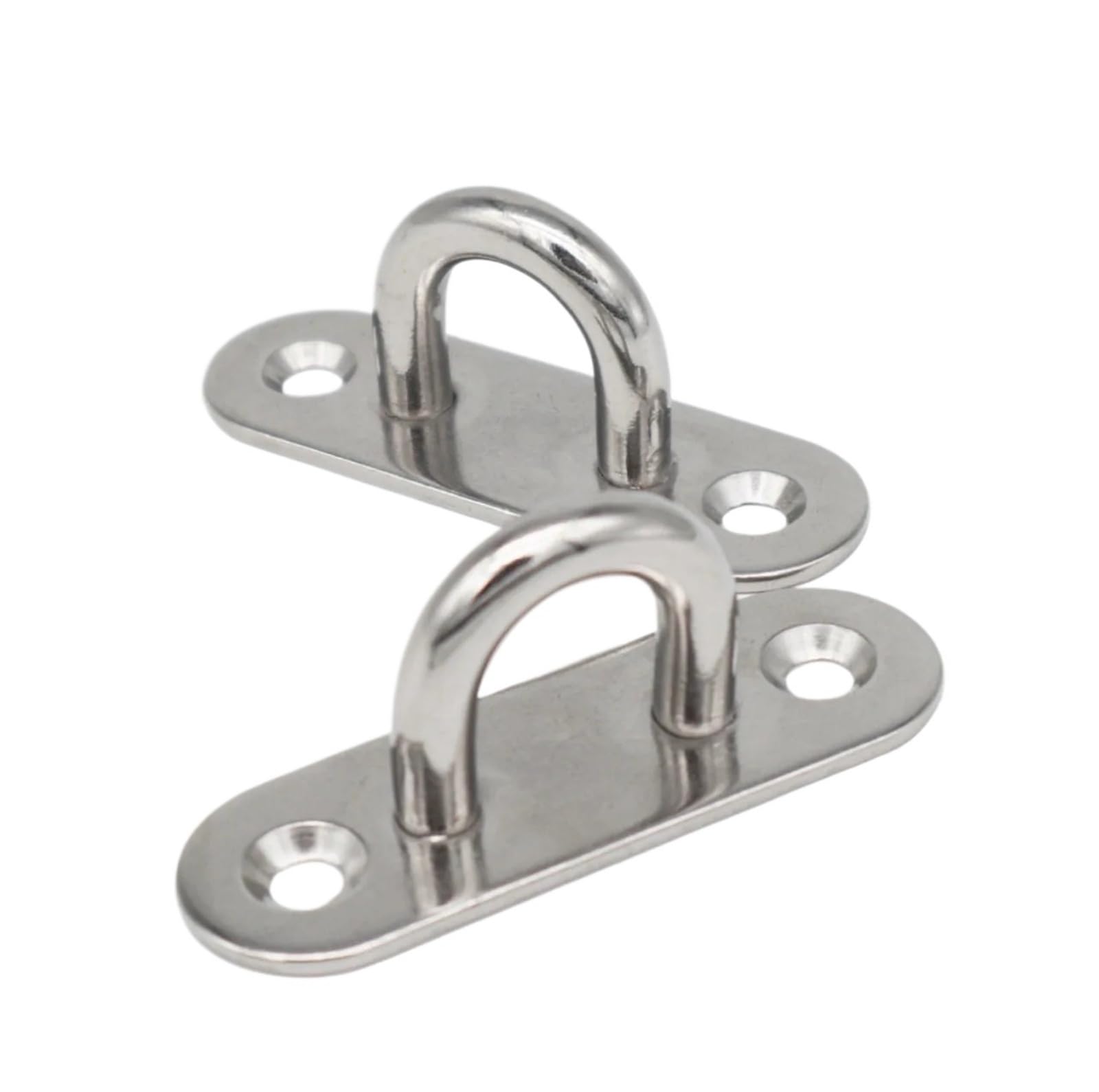 WENYOG Eye Plate 2 Pack Plate Heavy Oblong Duty Steel Stainless Pad Mount Wall U Boat Ceiling Hanger Ring Garage Hammock