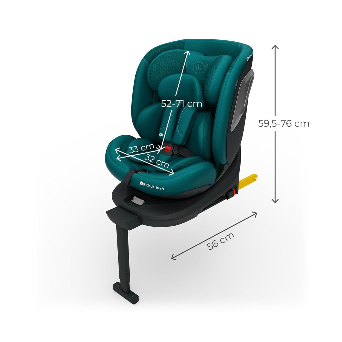 Kinderkraft I-360 2 PLUS I-SIZE - Asiento infantil para coche, color verde