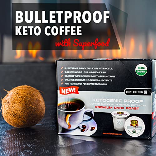 Sollo Keto Dark Roast Infused Coffee Pods, 0 G Carbs, Coconut Mct Oil, Compatible With 2.0 K-Cup Keurig Brewers, 24 Ct #TOP2
