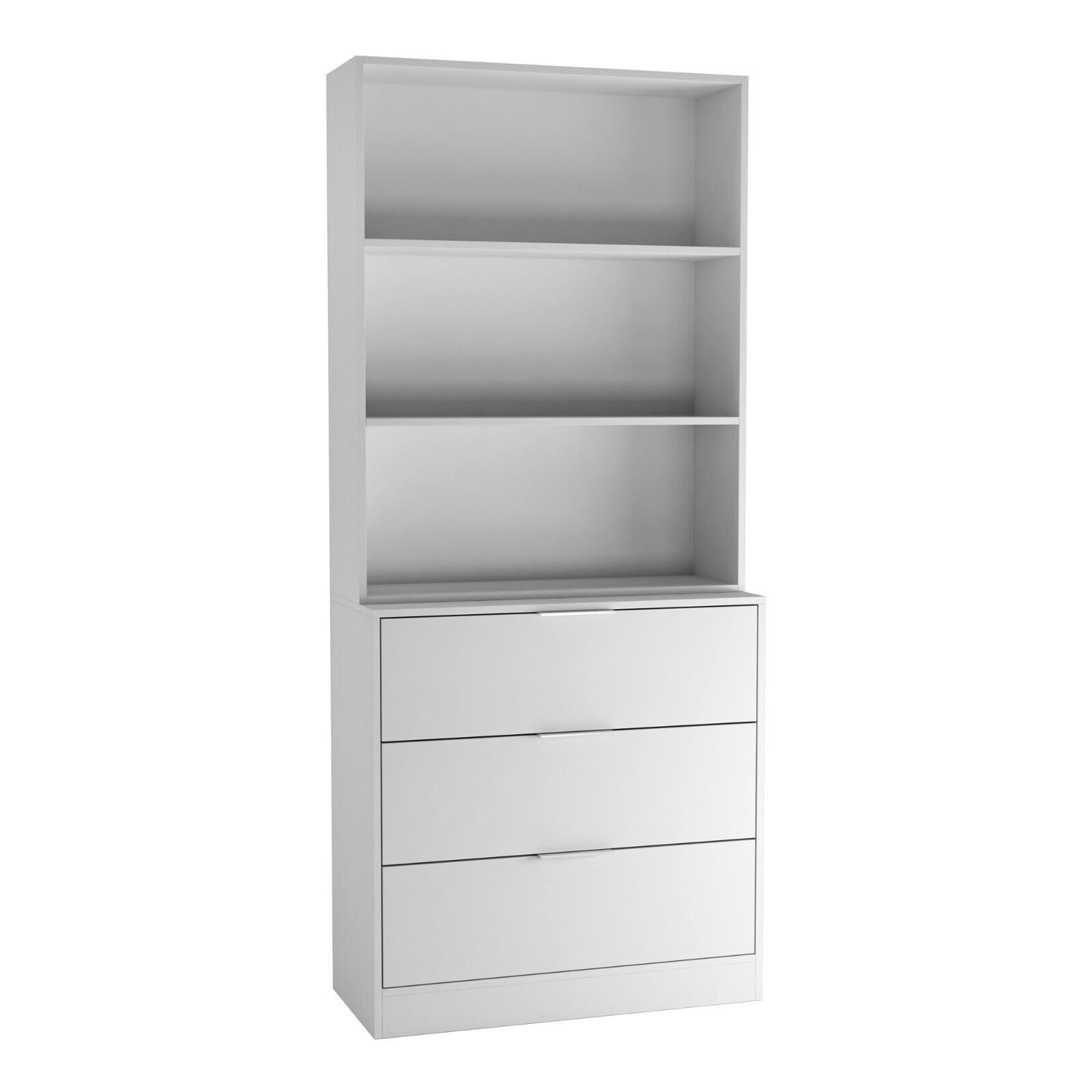 URBNLIVING 60/80cm 3 Drawer Tier Wooden Storage Chest Cabinet & Display Bookcase Shelving