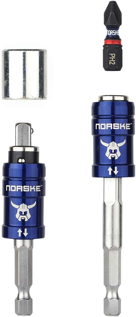 Norske Tools NIBBI259P 2-IN-1 Socket Adapter and Bit Holder, Works with All 1/4 inch Driver Bits and 1/4 inch Drive Sockets