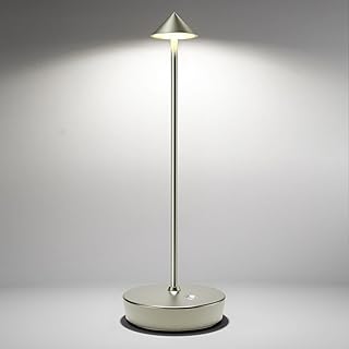 Cordless Table Lamps Rechargeable, 6000mAh Battery Operated LED Desk Lamp Outdoor Waterproof Portable Touch Dimmable Table Night Light for Patio Restaurant Dining Home Silver