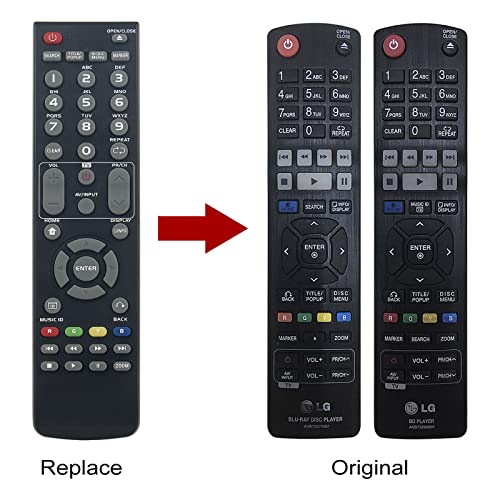 VINABTY AKB73375501 AKB73295901 Replacement Remote Control fit for LG Blu-Ray Disc Player BD645 BD670 BD690 BD650 BP650 BD650K BD660 BD660N BD660K BD660C BD670C HR929T HR936T HR938T HR945T - Image 2