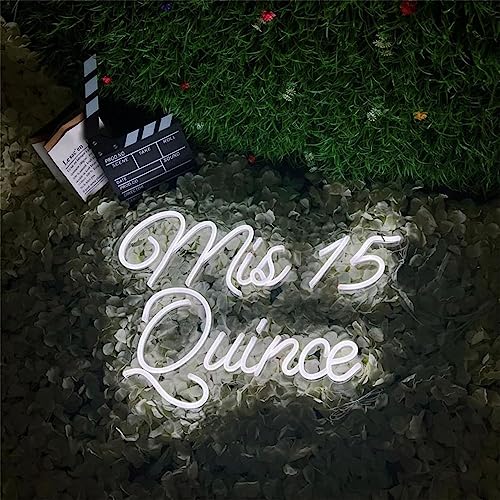 Image of Mis Quince Neon Sign Mis 15 Anos Custom Quinceanera Neon Signs for Wall Decor - Neon Light Birthday Gift Personalized Mis XV Anos Led Sign Gifts for Her,Size:45cm