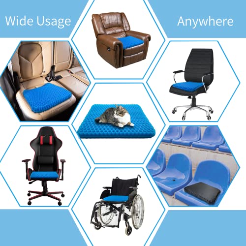 Seat Cushion, 20" Large Gel Seat Cushion for Long Sitting Pressure Relief– Back Sciatica Tailbone Pain Relief Pad, Car Seat Cushion Pad, Wheelchair Office Desk Chair Driver Seat Cushions Cooling Pads by Abroca - Image 6