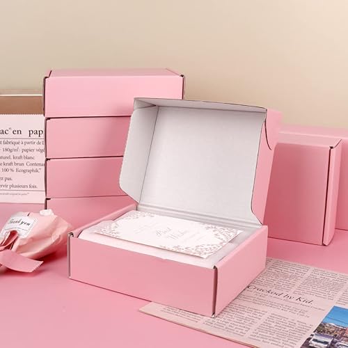 Miniatura 4 de Cajas de envío pequeñas de 6 x 4 x 2 pulgadas, cajas de cartón rosa para embalaje, cajas de correo corrugado para pequeñas empresas (paquete de 20)