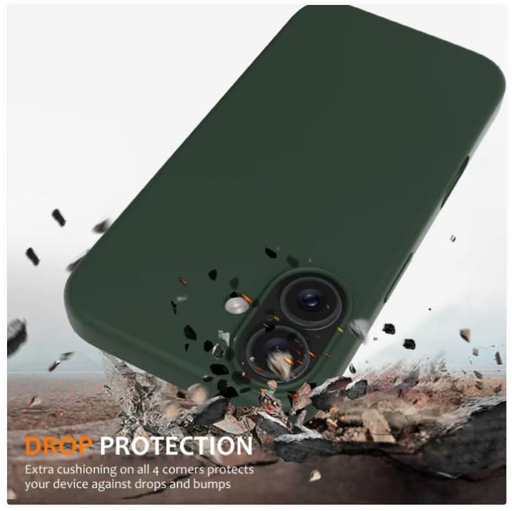 Image of Back Cover Compatible with iPhone 17 Case (6.3) Soft Touch Slim Liquid Silicone Full Protection Shock Proof Back Cover for iPhone 17 (SC D.Green)