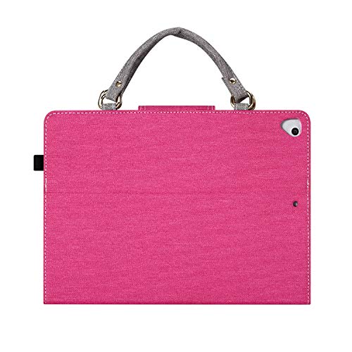 Uliking Denim Handbag Case For Apple Ipad 9.7 Inch 2018 2017 (Ipad 6Th/5Th Gen), Ipad Air 1/Air 2 Cover, Stand Pu Leather Auto Wake/Sleep Cover With Document Pocket Hand Strap Pencil Holder, Rose #TOP7