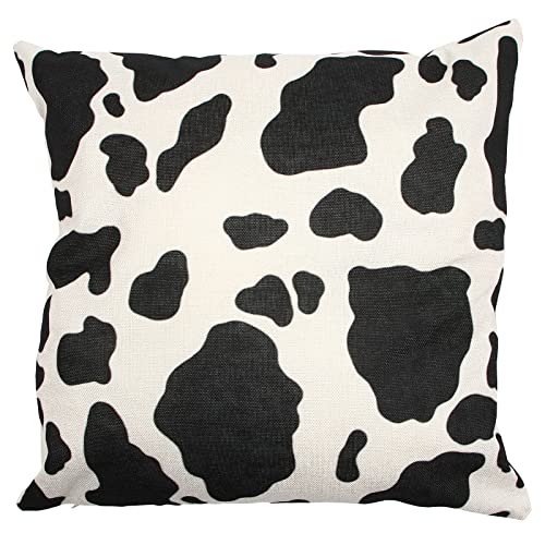 Alipis Funda de Almohada Decorativa Cuadrada 45X45 CM de Felpa Estampado de Vaca, Suave y Esponjosa, para Sofá y Dormitorio, Funda de Cojín para Hogar, Lavable y Cómoda