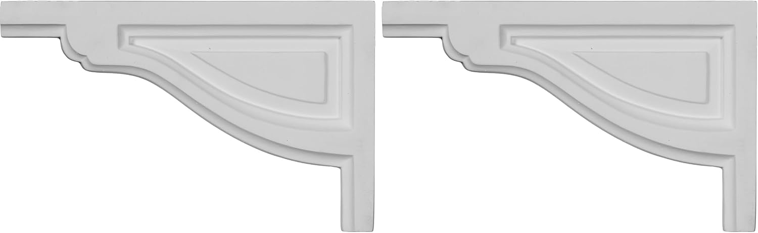 Ekena Millwork SB08X05TR-L Small Traditional, Left Stair Brackets, 8" W x 5" H x 1/2" D, Primed (Pack of 2)