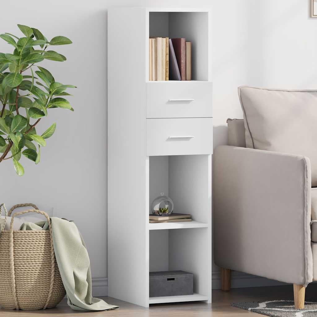Armadietto alto, bianco, 30 x 42,5 x 124 cm, in legno