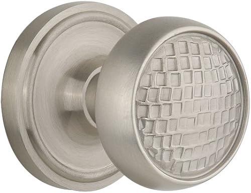 Nostalgic Warehouse Roseta clásica con pomo de puerta Craftsman, maniquí individual, níquel satinado