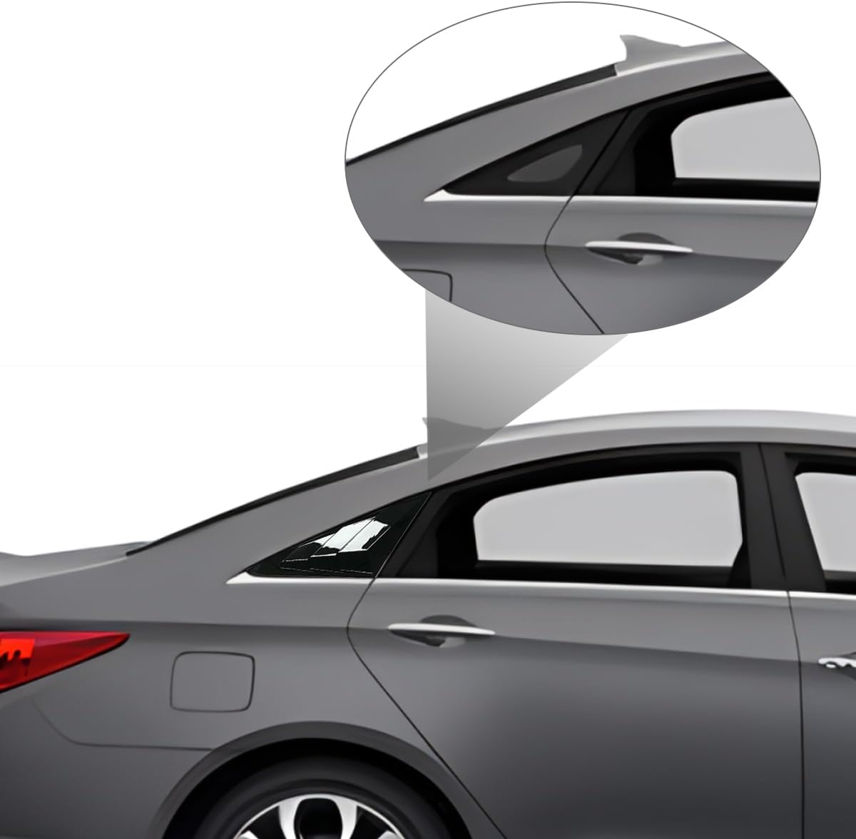 for Hyundai Sonata 2011 2012 2013 2014 Window Louvers Rear Side Window Louvers Air Vent Scoop Shades Cover Blinds Trim Exterior Accessories 2PCS(Bright Pitch Black)