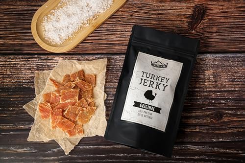 Craftsman Turkey Jerky Original | 100% natürliches Trockenfleisch aus Putenfilet | Ohne Zucker | 78% High Protein | Fleisch Snack für Unterwegs, Sport und Büro (3x 50g)