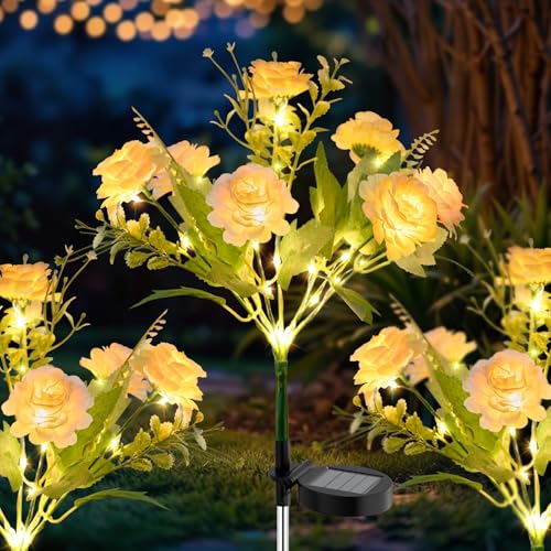 10 Best Outdoor Garden Lights UK: Top Solar & Decorative Yard Lighting Picks TopVelo Solar Garden Light 2 Packs, 42 LEDs Outdoor Solar Lighting with Hibiscus Flowers, Waterproof Outdoor Garden Light for Patio, Courtyard, Pathway Decoration