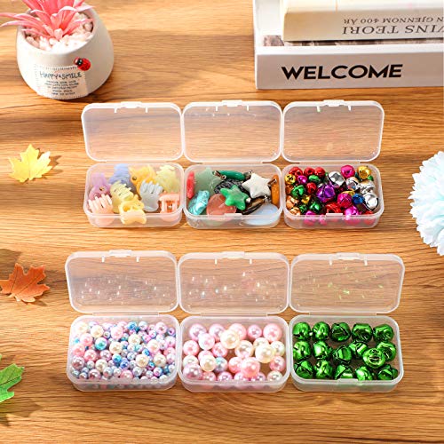 Image of SATINIOR 24 Packs Small Clear Plastic Beads Storage Containers Box with Hinged Lid for Storage of Small Items, Crafts, Jewelry, Hardware(2.5 x 1.7 x 0.8 Inches)