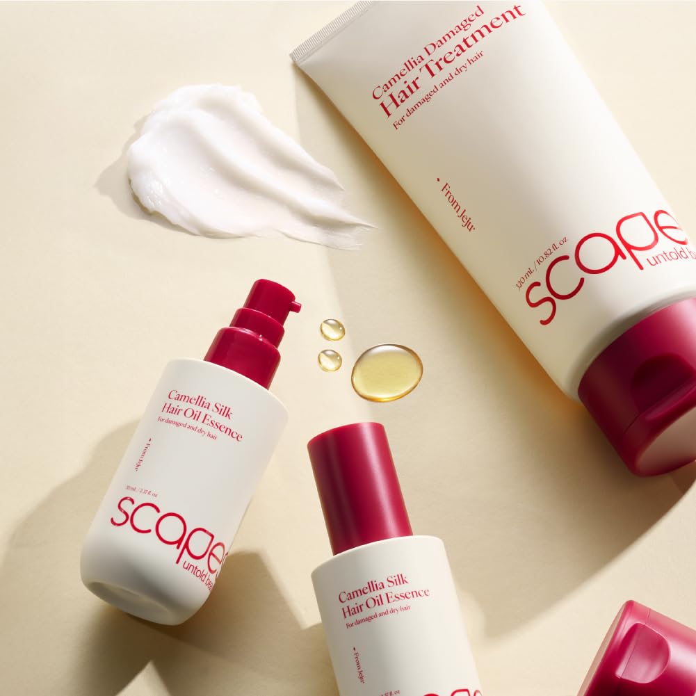 Camellia Silk Hair Oil Essence 70ml / 2.37 fl.oz | Lightweight Non Sticky Serum with Jeju Camellia Oil & Keratin | Anti-Frizz, Deep Conditioning for Dry, Frizzy, or Damaged Hair - Image 6