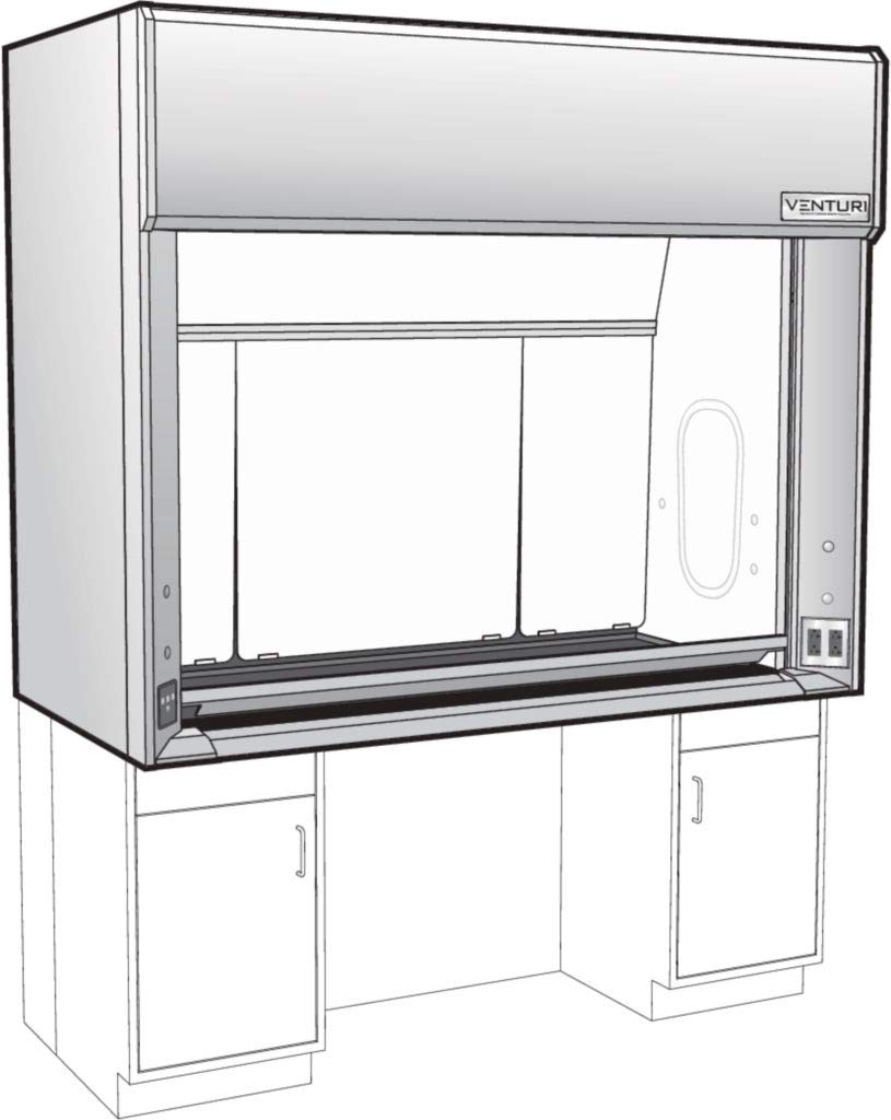 V15F282472TS 24 Venturi V15 General Purpose Bench Fume Hood, ADA