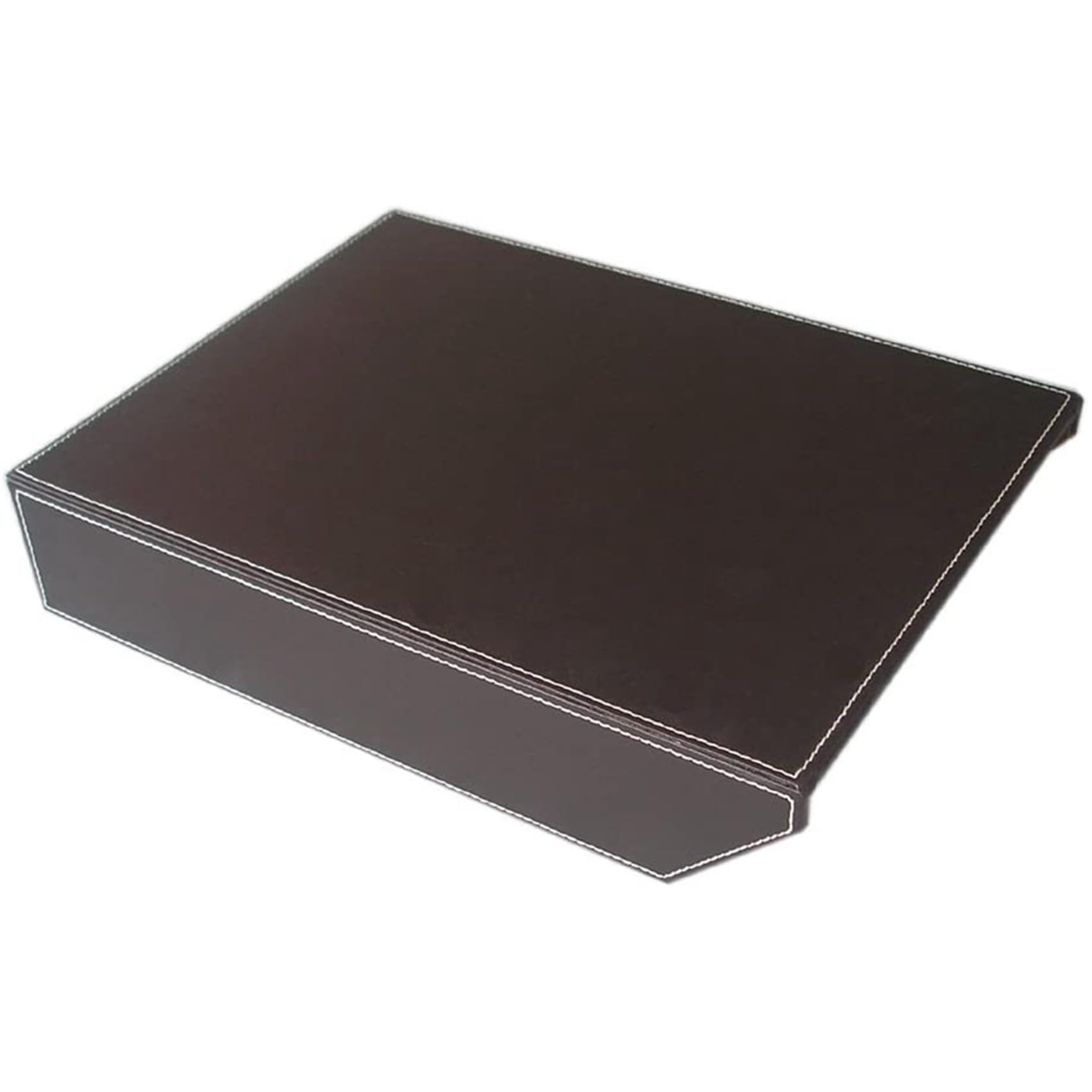3X Bandeja de Cartas de Colección de PU, Organizador de Escritorio para Documentos, Soporte para Bandeja de Documentos Apilable para Archivos de Oficina (Marrón)