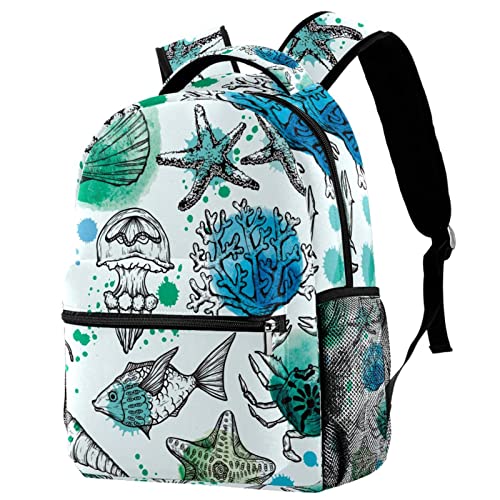 Sac à dos décontracté aquarelle océan idéal pour vos sorties urbaines et journées de cours