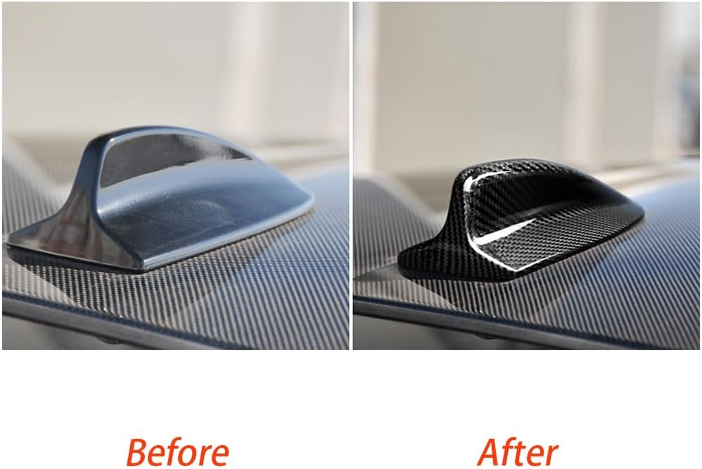 Hard Carbon Fiber Car Shark Fin Antenna Cover Compatible with BMW E46/ E90 M3/E92/E60 M5 Exterior Accessories Black. (7.28 inch)