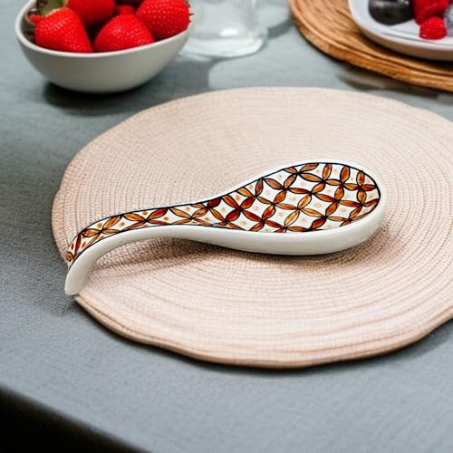 Image of Malaikah Ceramic Spoon Rest Print Pack of 3 for Home, Kitchen, Dining, Kitchen Decor & Gifting