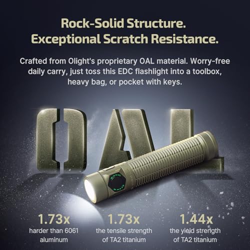 Image of OLIGHT BatonUltra EDC Flashlight Rechargeable, 1800-Lumen 6 Modes Pocket Light with Pure White Light, USB C Bright LED Flashlights with Magnetic Tail Switch for Home Use, Camping, Outdoor(Olive Green) | 1800 Lumens, Small LED Light, Magnetic Tail Switch, Dual Charging, IPX8 Waterproof for Home, Camping, Outdoor