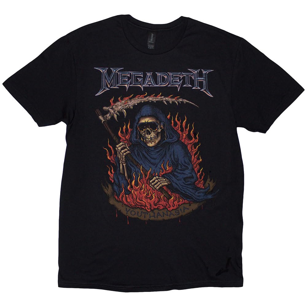 Rock Off officially licensed products Megadeth Youthanasia Flames T Shirt L Black