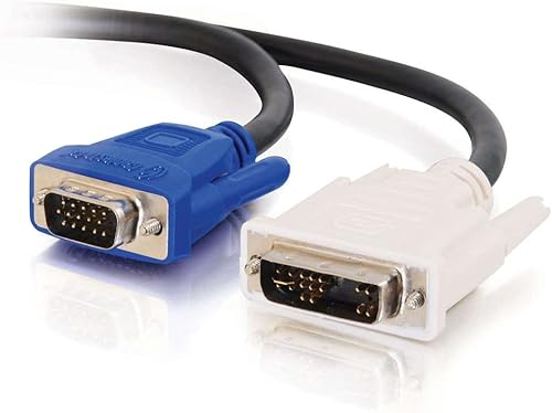 C2G 26954 DVI macho a HD15 VGA Macho Cable de Video Macho, Negro (6.6 pies, 6.6 ft)