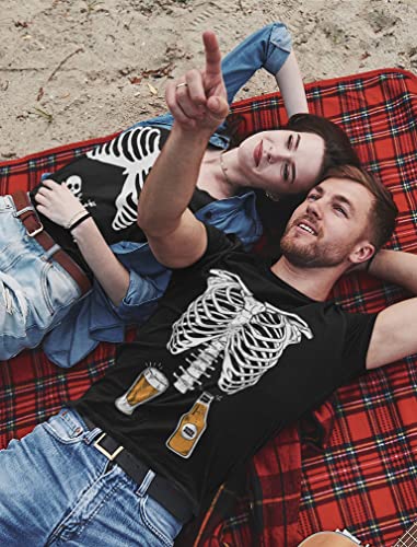 Maternity Halloween Costumes Skeleton Baby Boy Xray Couples Matching Shirts Dad Black Medium/Mom Black X-Large #TOP4