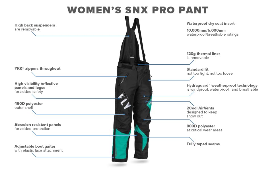 Salopettes de neige SNX Pro étanches avec isolation thermique active