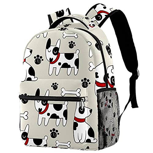 Sac à dos de voyage gris avec porte-bouteille à motif dalmatien