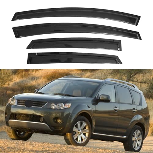 Image of IG Window Visors Fit for 2007-2010 Mitsubishi Outlander, Out-Channel Rain Guards Vent Wind Deflectors 4PC, Car Accessories for 07-10 Outlander