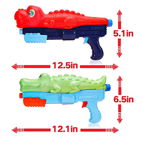 2 Pack Water Gun for Kids, Squirt Guns Water Soaker Blaster Toys Dinosaur Crocodile Gift for Boys Girls Children, Summer Swimming Pool Beach Backyard Yard Outdoor Games Outside Water Pistol Toys
