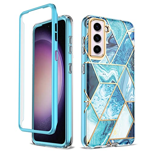 Coque Samsung S24 Plus Asuwish marbre bleu antichoc pour femme