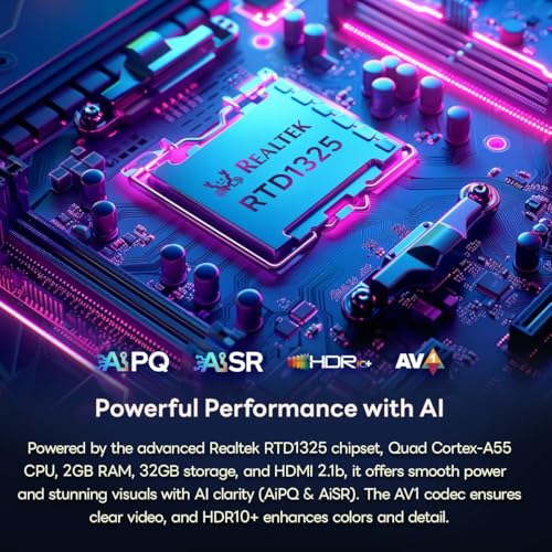 Image of TOPTRO GD1 4K G-TV-B Android 14 Certified Net - Flix, HDR10+, Dolby Atmos, DD+, AI-Powered Visuals, Voice Control, 2G, 16G, Wi-Fi 6, YouTube, Hotstar, Prime, Zee5 & Many Apps for Projectors & TV