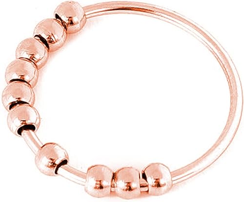 Anillo de acero inoxidable antiansiedad, anillo giratorio para mujer, anillo giratorio para ansiedad, anillo de ansiedad con cuentas, anillo para