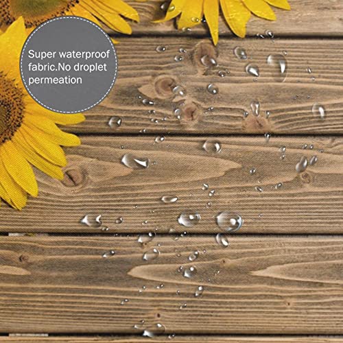 Rideau de douche imperméable tournesols sur bois 183x183 cm