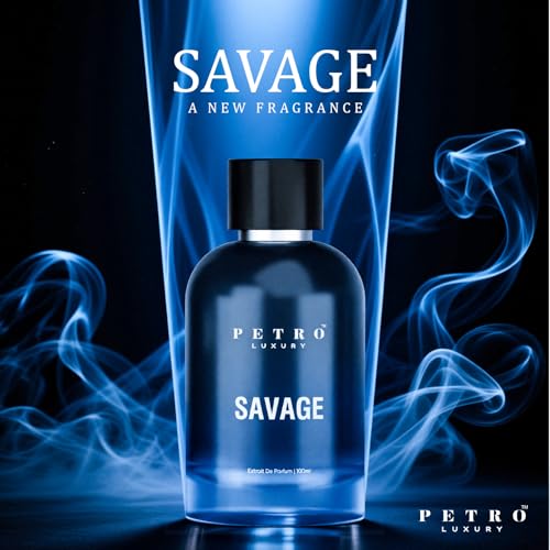 Image of Petro Luxury Savage Long Lasting Perfume for Men 100ml | Extrait De Parfum Fresh Spicy Aromatic Fragrance with Calabrian Bergamot, Pepper, Lavender & Ambroxan | Luxury Gift for Him